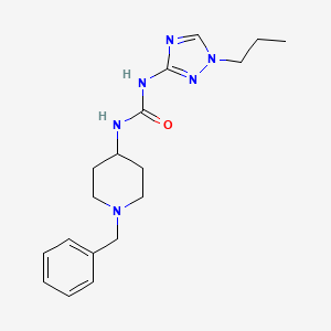 molecular formula C18H26N6O B5899239 N-(1-benzyl-4-piperidinyl)-N'-(1-propyl-1H-1,2,4-triazol-3-yl)urea trifluoroacetate 