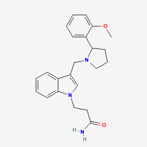 molecular formula C23H27N3O2 B5899302 3-(3-{[2-(2-methoxyphenyl)pyrrolidin-1-yl]methyl}-1H-indol-1-yl)propanamide 