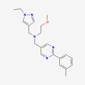 molecular formula C21H27N5O B5899319 N-[(1-ethyl-1H-pyrazol-4-yl)methyl]-2-methoxy-N-{[2-(3-methylphenyl)pyrimidin-5-yl]methyl}ethanamine 