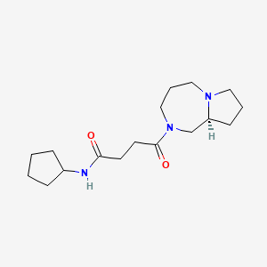 molecular formula C17H29N3O2 B5899360 N-cyclopentyl-4-[(9aS)-hexahydro-1H-pyrrolo[1,2-a][1,4]diazepin-2(3H)-yl]-4-oxobutanamide 