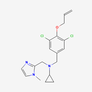 molecular formula C18H21Cl2N3O B5899368 N-[4-(allyloxy)-3,5-dichlorobenzyl]-N-[(1-methyl-1H-imidazol-2-yl)methyl]cyclopropanamine 