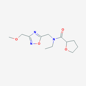 molecular formula C12H19N3O4 B5899376 N-ethyl-N-{[3-(methoxymethyl)-1,2,4-oxadiazol-5-yl]methyl}tetrahydrofuran-2-carboxamide 