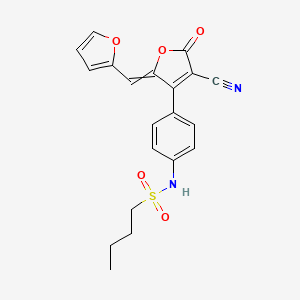 N-(4-{4-Cyano-2-[(furan-2-yl)methylidene]-5-oxo-2,5-dihydrofuran-3-yl}phenyl)butane-1-sulfonamide