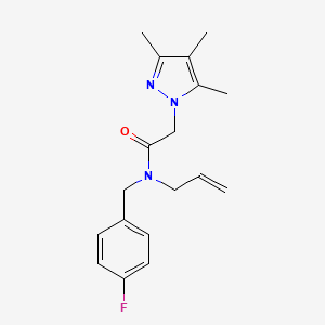molecular formula C18H22FN3O B5899420 N-allyl-N-(4-fluorobenzyl)-2-(3,4,5-trimethyl-1H-pyrazol-1-yl)acetamide 