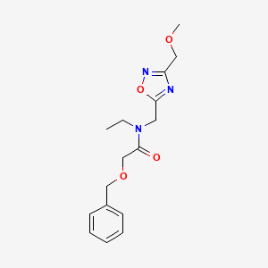 molecular formula C16H21N3O4 B5899442 2-(benzyloxy)-N-ethyl-N-{[3-(methoxymethyl)-1,2,4-oxadiazol-5-yl]methyl}acetamide 