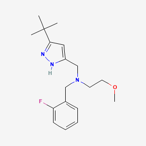 molecular formula C18H26FN3O B5899480 N-[(5-tert-butyl-1H-pyrazol-3-yl)methyl]-N-(2-fluorobenzyl)-2-methoxyethanamine 