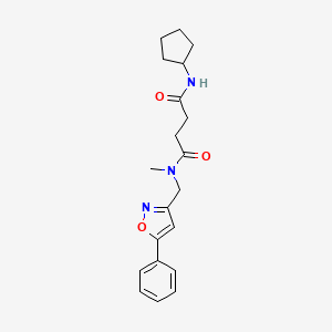 molecular formula C20H25N3O3 B5899493 N'-cyclopentyl-N-methyl-N-[(5-phenylisoxazol-3-yl)methyl]succinamide 