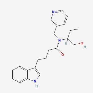 molecular formula C22H27N3O2 B5899528 N-[1-(hydroxymethyl)propyl]-4-(1H-indol-3-yl)-N-(pyridin-3-ylmethyl)butanamide 