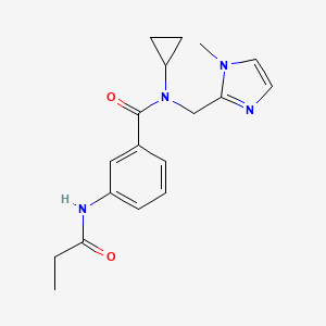 molecular formula C18H22N4O2 B5899547 N-cyclopropyl-N-[(1-methyl-1H-imidazol-2-yl)methyl]-3-(propionylamino)benzamide 
