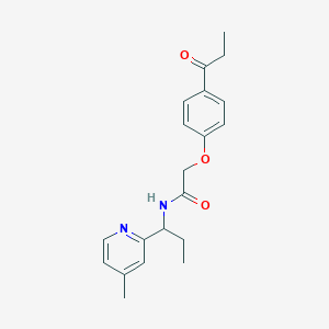 molecular formula C20H24N2O3 B5899550 N-[1-(4-methylpyridin-2-yl)propyl]-2-(4-propionylphenoxy)acetamide 