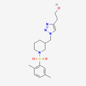 molecular formula C18H26N4O3S B5899572 2-[1-({1-[(2,5-dimethylphenyl)sulfonyl]piperidin-3-yl}methyl)-1H-1,2,3-triazol-4-yl]ethanol 