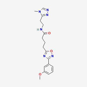 molecular formula C18H22N6O3 B5899593 4-[3-(3-methoxyphenyl)-1,2,4-oxadiazol-5-yl]-N-[2-(4-methyl-4H-1,2,4-triazol-3-yl)ethyl]butanamide 