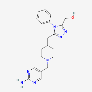 molecular formula C20H25N7O B5899611 [5-({1-[(2-aminopyrimidin-5-yl)methyl]piperidin-4-yl}methyl)-4-phenyl-4H-1,2,4-triazol-3-yl]methanol 