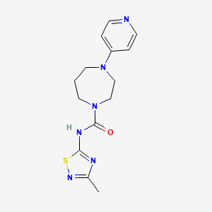 molecular formula C14H18N6OS B5899615 N-(3-methyl-1,2,4-thiadiazol-5-yl)-4-pyridin-4-yl-1,4-diazepane-1-carboxamide 
