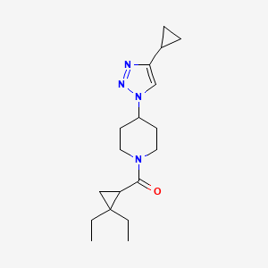 molecular formula C18H28N4O B5899645 4-(4-cyclopropyl-1H-1,2,3-triazol-1-yl)-1-[(2,2-diethylcyclopropyl)carbonyl]piperidine 