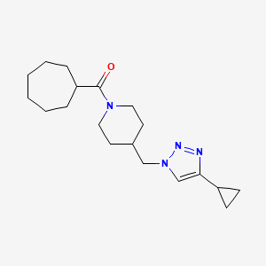 molecular formula C19H30N4O B5899649 1-(cycloheptylcarbonyl)-4-[(4-cyclopropyl-1H-1,2,3-triazol-1-yl)methyl]piperidine 