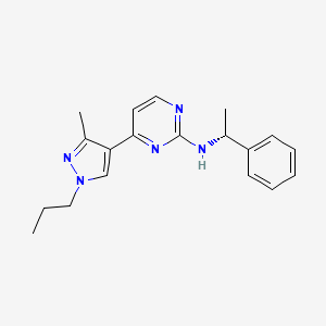 molecular formula C19H23N5 B5899661 4-(3-methyl-1-propyl-1H-pyrazol-4-yl)-N-[(1R)-1-phenylethyl]pyrimidin-2-amine 