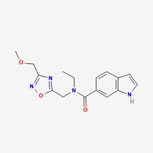 molecular formula C16H18N4O3 B5899666 N-ethyl-N-{[3-(methoxymethyl)-1,2,4-oxadiazol-5-yl]methyl}-1H-indole-6-carboxamide 