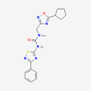 molecular formula C18H20N6O2S B5899681 N-[(5-cyclopentyl-1,2,4-oxadiazol-3-yl)methyl]-N-methyl-N'-(3-phenyl-1,2,4-thiadiazol-5-yl)urea 