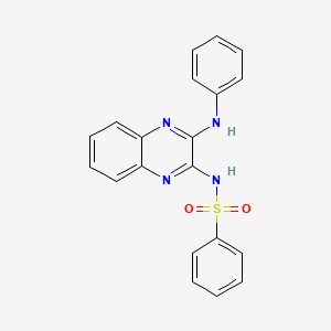 molecular formula C20H16N4O2S B5899689 N-(3-anilinoquinoxalin-2-yl)benzenesulfonamide 