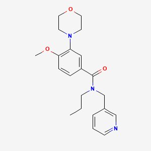 molecular formula C21H27N3O3 B5899700 4-methoxy-3-morpholin-4-yl-N-propyl-N-(pyridin-3-ylmethyl)benzamide 