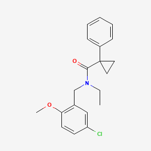molecular formula C20H22ClNO2 B5899716 N-(5-chloro-2-methoxybenzyl)-N-ethyl-1-phenylcyclopropanecarboxamide 