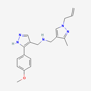 molecular formula C19H23N5O B5899755 N-[[5-(4-methoxyphenyl)-1H-pyrazol-4-yl]methyl]-1-(3-methyl-1-prop-2-enylpyrazol-4-yl)methanamine 