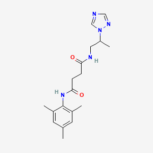 molecular formula C18H25N5O2 B5899772 N-mesityl-N'-[2-(1H-1,2,4-triazol-1-yl)propyl]succinamide 