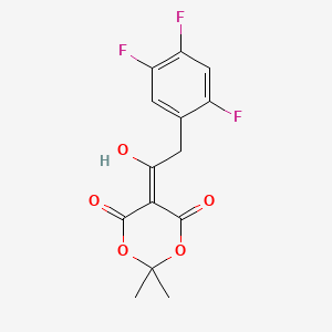 molecular formula C14H11F3O5 B590013 5-[1-羟基-2-(2,4,5-三氟苯基)乙叉基]-2,2-二甲基-1,3-二氧杂环-4,6-二酮 CAS No. 764667-64-3