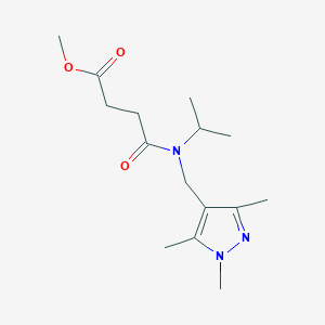 molecular formula C15H25N3O3 B5900348 methyl 4-{isopropyl[(1,3,5-trimethyl-1H-pyrazol-4-yl)methyl]amino}-4-oxobutanoate 