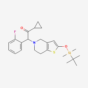 molecular formula C24H32FNO2SSi B590041 2-(2-((tert-butyldimethylsilyl)oxy)-6,7-dihydrothieno[3,2-c]pyridin-5(4H)-yl)-1-cyclopropyl-2-(2-fluorophenyl)ethanone CAS No. 952340-38-4