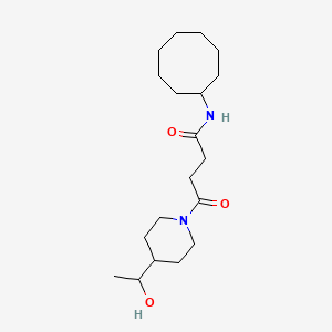 molecular formula C19H34N2O3 B5900433 N-cyclooctyl-4-[4-(1-hydroxyethyl)piperidin-1-yl]-4-oxobutanamide 