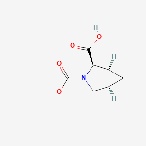 molecular formula C11H17NO4 B590056 (1S,2R,5R)-3-[(tert-butoxy)carbonyl]-3-azabicyclo[3.1.0]hexane-2-carboxylic acid CAS No. 937244-10-5
