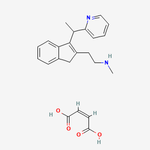 molecular formula C23H26N2O4 B590081 N-Methyl-2-[3-[(1RS)-1-(pyridin-2-yl)ethyl]-1H-inden-2-yl]ethanamine Maleate CAS No. 135784-57-5