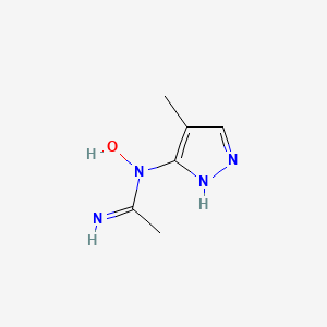 molecular formula C6H10N4O B590145 N-hydroxy-N-(4-methyl-1H-pyrazol-5-yl)ethanimidamide CAS No. 151521-56-1