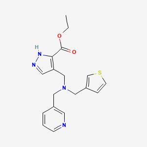 molecular formula C18H20N4O2S B5902126 ethyl 4-[[pyridin-3-ylmethyl(thiophen-3-ylmethyl)amino]methyl]-1H-pyrazole-5-carboxylate 