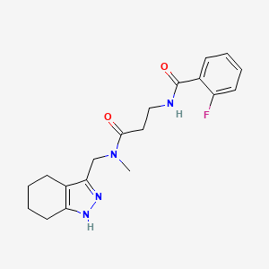 molecular formula C19H23FN4O2 B5902250 2-fluoro-N-[3-[methyl(4,5,6,7-tetrahydro-1H-indazol-3-ylmethyl)amino]-3-oxopropyl]benzamide 