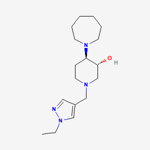 molecular formula C17H30N4O B5902417 (3R,4R)-4-(azepan-1-yl)-1-[(1-ethylpyrazol-4-yl)methyl]piperidin-3-ol 