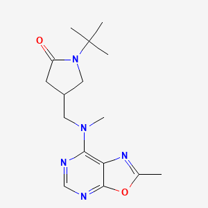 molecular formula C16H23N5O2 B5902637 1-Tert-butyl-4-[[methyl-(2-methyl-[1,3]oxazolo[5,4-d]pyrimidin-7-yl)amino]methyl]pyrrolidin-2-one 