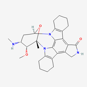 molecular formula C28H34N4O3 B590281 (2S,3R,4R,6R)-3-methoxy-2-methyl-4-(methylamino)-29-oxa-1,7,17-triazaoctacyclo[12.12.2.12,6.07,28.08,13.015,19.020,27.021,26]nonacosa-8(13),14,19,21(26),27-pentaen-16-one CAS No. 220038-18-6