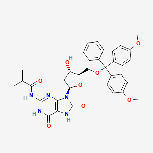 N-[9-[(2R,4S,5R)-5-[[Bis(4-methoxyphenyl)-phenylmethoxy]methyl]-4-hydroxyoxolan-2-yl]-6,8-dioxo-1,7-dihydropurin-2-yl]-2-methylpropanamide