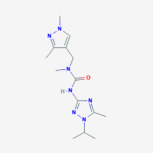 molecular formula C14H23N7O B5903137 N-[(1,3-dimethyl-1H-pyrazol-4-yl)methyl]-N'-(1-isopropyl-5-methyl-1H-1,2,4-triazol-3-yl)-N-methylurea 