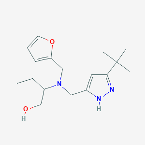 molecular formula C17H27N3O2 B5903276 2-[[(5-tert-butyl-1H-pyrazol-3-yl)methyl](2-furylmethyl)amino]butan-1-ol 