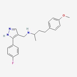 molecular formula C21H24FN3O B5903393 N-[[5-(4-fluorophenyl)-1H-pyrazol-4-yl]methyl]-4-(4-methoxyphenyl)butan-2-amine 
