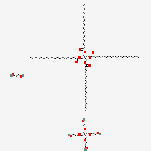 molecular formula C92H182O18 B590346 Ethane-1,2-diol;2-[3-(2-hydroxyethoxy)-2,2-bis(2-hydroxyethoxymethyl)propoxy]ethanol;[3-octadecanoyloxy-2,2-bis(octadecanoyloxymethyl)propyl] octadecanoate CAS No. 130249-48-8