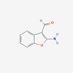 molecular formula C9H7NO2 B590357 2-Aminobenzofuran-3-carbaldehyde CAS No. 126177-51-3