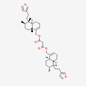 molecular formula C43H60O6 B590360 bis[[(4aR,5S,6R,8aR)-5-[2-(furan-3-yl)ethyl]-5,6,8a-trimethyl-3,4,4a,6,7,8-hexahydronaphthalen-1-yl]methyl] propanedioate CAS No. 134955-85-4