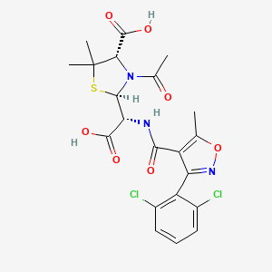 molecular formula C21H21Cl2N3O7S B590378 [3-(2,6-Dichlorophenyl)-5-methyl-4-isoxazolyl]carbonyl N3-Acetylpenicilloic Acid CAS No. 934986-84-2