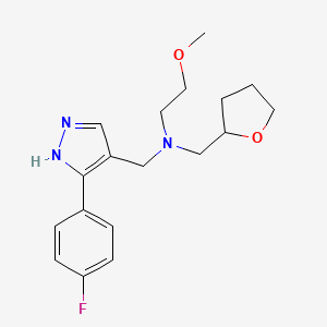 molecular formula C18H24FN3O2 B5903784 N-[[5-(4-fluorophenyl)-1H-pyrazol-4-yl]methyl]-2-methoxy-N-(oxolan-2-ylmethyl)ethanamine 