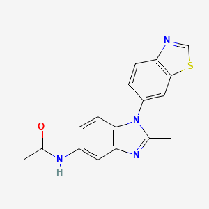 molecular formula C17H14N4OS B590387 N-[1-(6-Benzothiazolyl)-2-methyl-1H-benzimidazol-5-yl]acetamide CAS No. 77464-35-8